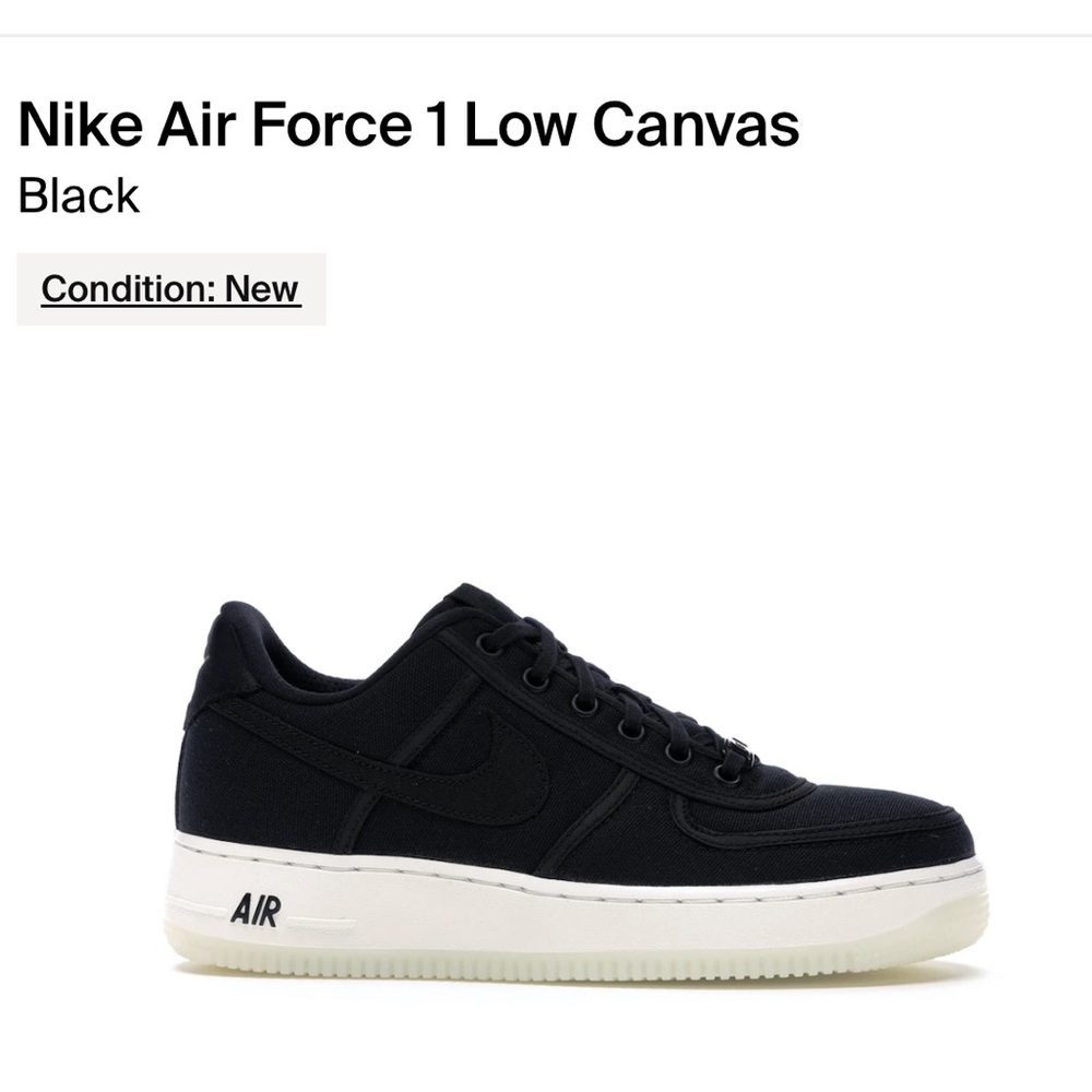 Nike Air Force 1s Low Retro Black Canvas